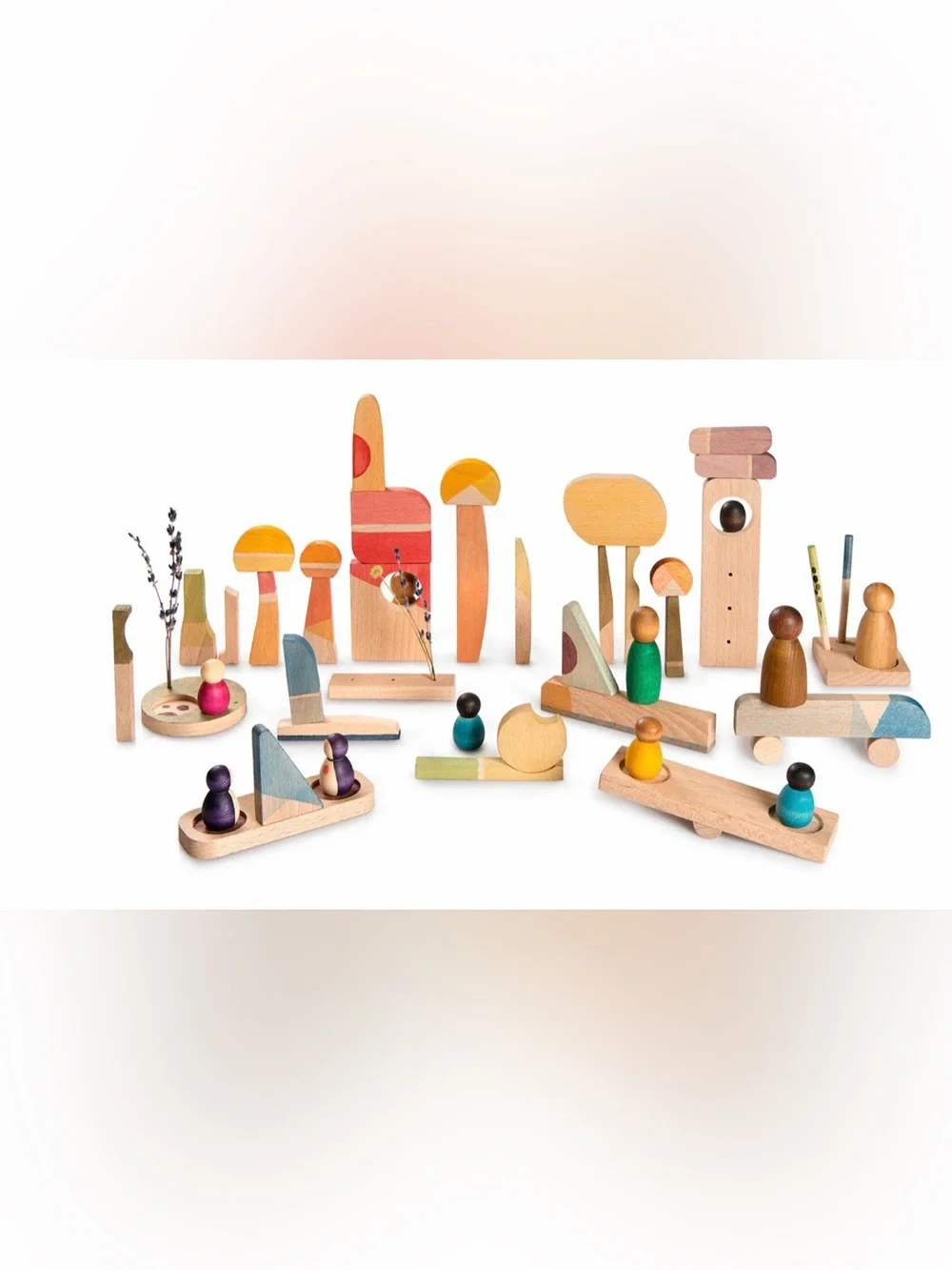Grapat Happy Place Wooden Open-Ended Building Set - Multicolor